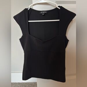 J. Crew Black Square Neck Cap Sleeve Tank